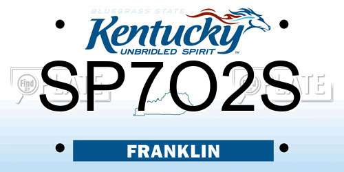 SP7O2S Kentucky License Plate