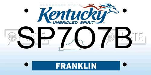 SP7O7B Kentucky License Plate