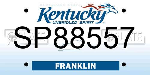 SP88557 Kentucky License Plate