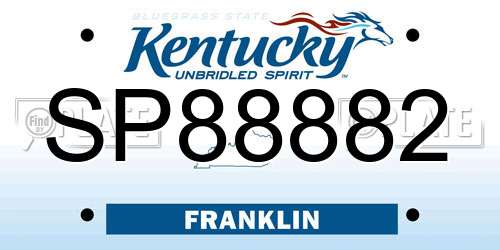 SP88882 Kentucky License Plate