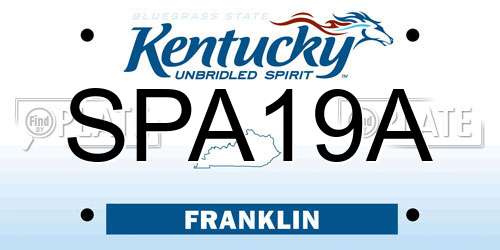 SPA19A Kentucky License Plate