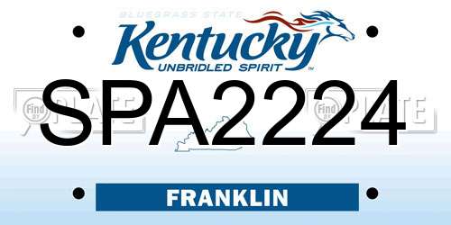 SPA2224 Kentucky License Plate