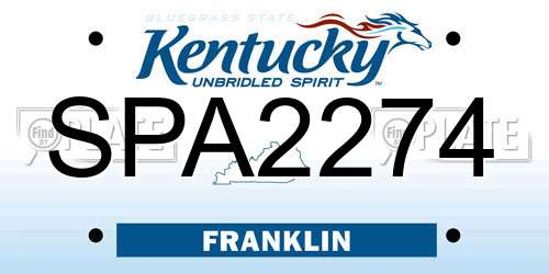 SPA2274 Kentucky License Plate
