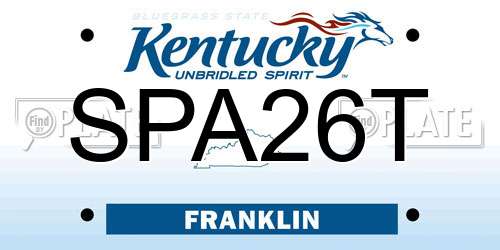 SPA26T Kentucky License Plate
