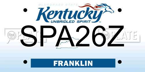 SPA26Z Kentucky License Plate