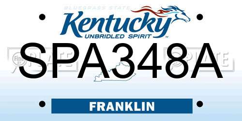 SPA348A Kentucky License Plate