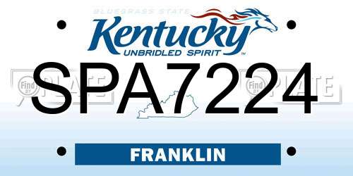 SPA7224 Kentucky License Plate