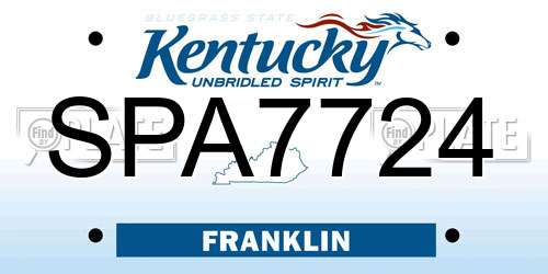 SPA7724 Kentucky License Plate
