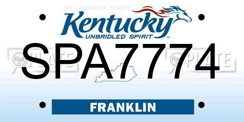 SPA7774 Kentucky License Plate