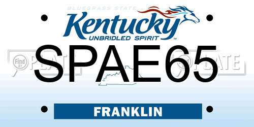SPAE65 Kentucky License Plate