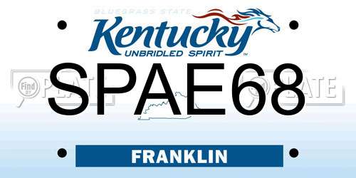 SPAE68 Kentucky License Plate