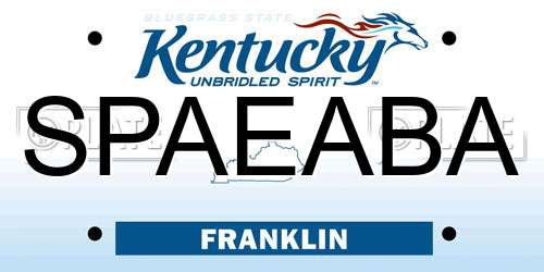 SPAEABA Kentucky License Plate