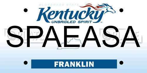 SPAEASA Kentucky License Plate