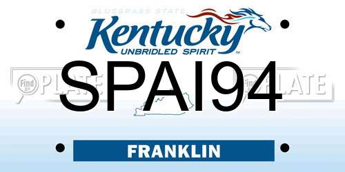 SPAI94 Kentucky License Plate