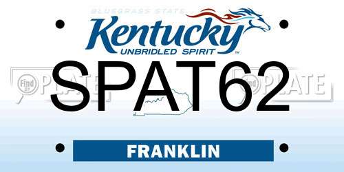 SPAT62 Kentucky License Plate