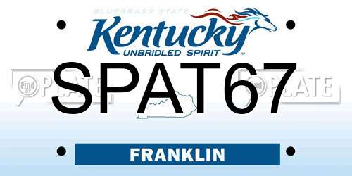 SPAT67 Kentucky License Plate