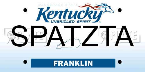 SPATZTA Kentucky License Plate