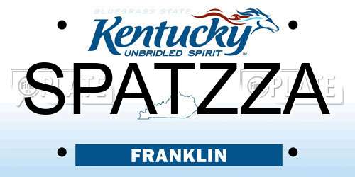 SPATZZA Kentucky License Plate