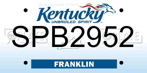SPB2952 Kentucky License Plate