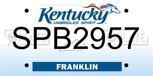 SPB2957 Kentucky License Plate