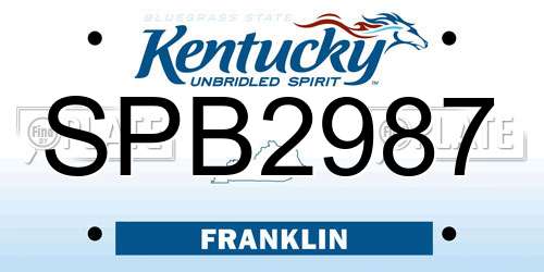 SPB2987 Kentucky License Plate