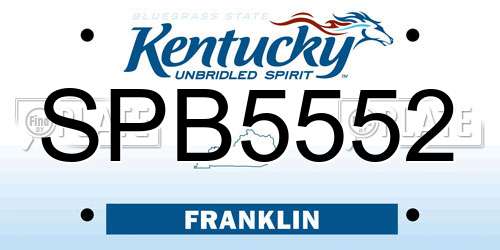 SPB5552 Kentucky License Plate