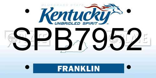 SPB7952 Kentucky License Plate