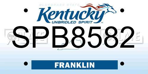 SPB8582 Kentucky License Plate