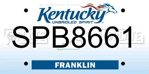 SPB8661 Kentucky License Plate