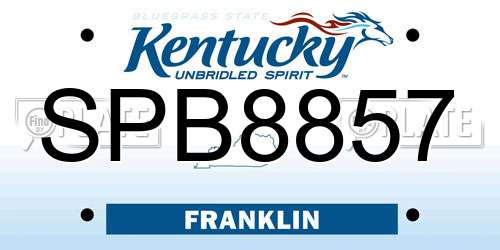 SPB8857 Kentucky License Plate