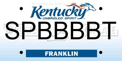SPBBBBT Kentucky License Plate