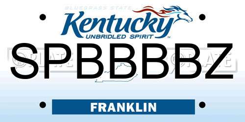SPBBBBZ Kentucky License Plate