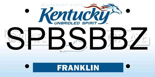 SPBSBBZ Kentucky License Plate