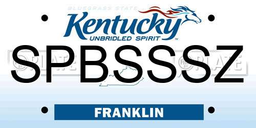 SPBSSSZ Kentucky License Plate