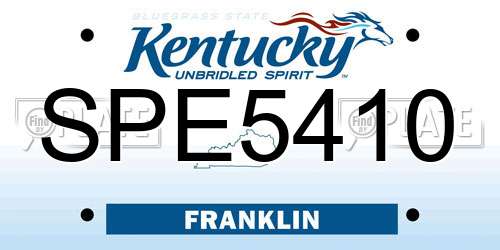 SPE5410 Kentucky License Plate