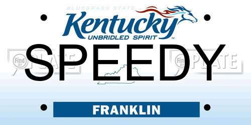 SPEEDY Kentucky License Plate