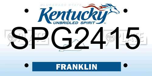 SPG2415 Kentucky License Plate