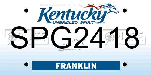 SPG2418 Kentucky License Plate