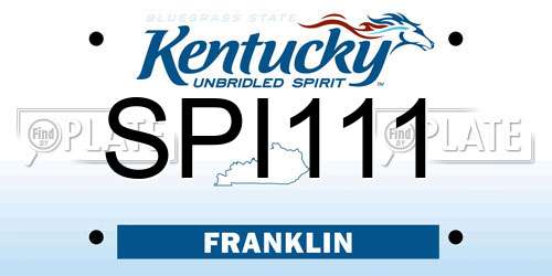 SPI111 Kentucky License Plate