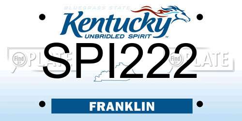SPI222 Kentucky License Plate