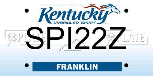 SPI22Z Kentucky License Plate
