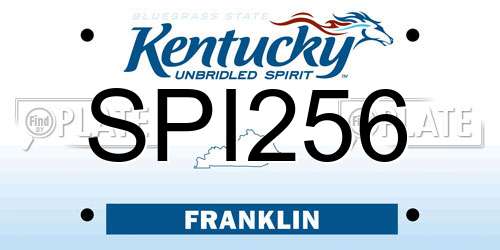 SPI256 Kentucky License Plate