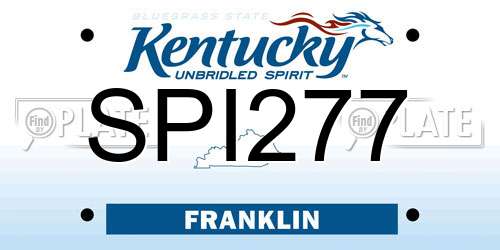 SPI277 Kentucky License Plate