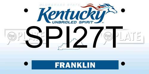 SPI27T Kentucky License Plate