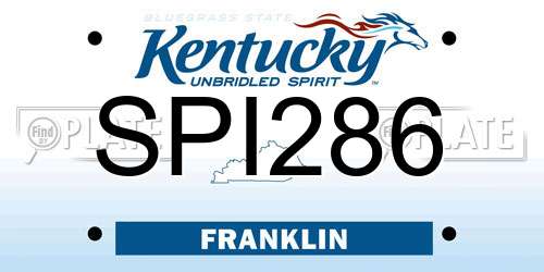 SPI286 Kentucky License Plate