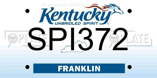 SPI372 Kentucky License Plate
