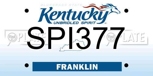 SPI377 Kentucky License Plate