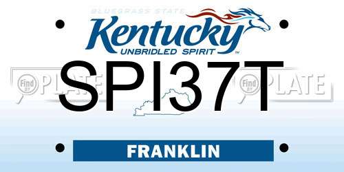 SPI37T Kentucky License Plate