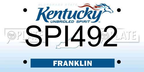 SPI492 Kentucky License Plate