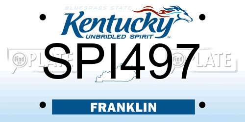 SPI497 Kentucky License Plate